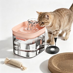 High Quality Food Safe Pet Drinking Fountain Anti Dry Protection Stainless Steel <b>Feeder</b> - Product Image 1