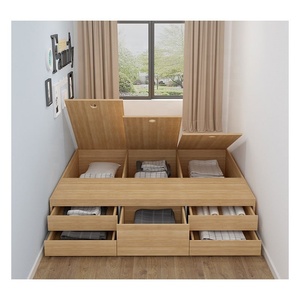 <span class=keywords><strong>Lit</strong></span> de <span class=keywords><strong>lit</strong></span> en bois, tatami, style hôtel japonais, bon marché, avec rangement, mural - Product Image 2