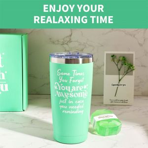 Universal Promotional Green Series Big <b>Cup</b> Straw Brush Eye Mask Bathing Set for New Year Christmas Festival Corporate Gift Ideas - Product Image 6