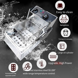 Máy chiên khoai tây tự động bằng thép không gỉ thương mại, dùng điện hoặc gas, chiên gà rán, khuyến mãi nóng - Product Image 6