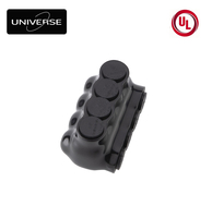   Connecteur Électrique PVC Isolé Noir à 4 Ports pour Boîtier de Commande, Entrée Unilatérale, 1/0-14 AWG