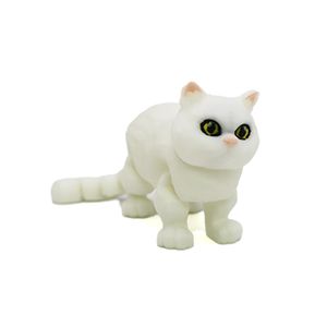JINCCAI Creativo, Estatua de Gato Blanco Impresa en 3D PLA, Modelo de Animal Articulado, Juguete Educativo para Niños, Regalo de Joyería, Manualidades - Product Image 3