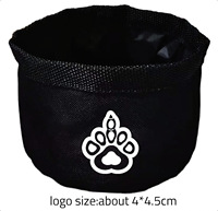 Bol pliable pour chien, qualité alimentaire, étanche, portable, pour nourriture et eau, avec mousqueton, léger