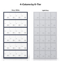 Armoire de rangement métallique à 24 portes avec serrure à clé pour personnel, usage industriel, écoles, bureaux, employés, vestiaires de salle de sport