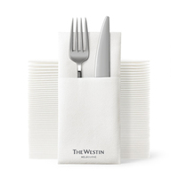 Serviettes de table jetables Airlaid avec pochette porte-couteau et fourchette pour la décoration de table d'hôtel et de banquet