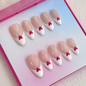 <span class=keywords><strong>Uñas</strong></span> Postizas Estilo Francés, Almendradas <span class=keywords><strong>de</strong></span> Lujo con Flores 3D para Bodas y Galas, Venta al Por Mayor <span class=keywords><strong>de</strong></span> <span class=keywords><strong>Uñas</strong></span> Artificiales - Product Image 6