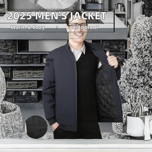 2025ใหม่เสื้อแจ็กเก็ตบอมเบอร์แบบลำลองสำหรับผู้ชายทรงหลวมไซส์ใหญ่อบอุ่นสำหรับฤดูใบไม้ร่วงฤดูหนาว - Product Image 2