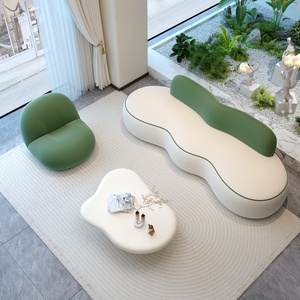 Conjunto de Sofás de Diseño Moderno para Área de Recepción de Salón de Belleza, con Sillas Giratorias Rellenas de Esponja para Sala de Espera de Barbería - Product Image 1