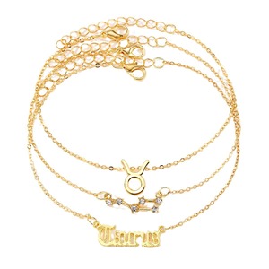 Tobillera de aleación de 12 signos Europea americana para mujer, conjunto de 3 piezas con incrustaciones de diamantes dorados de 12 estrellas de alta calidad para fiestas de joyería - Product Image 5