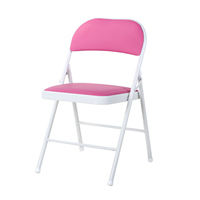 Chaise pliante en métal légère et portable en gros, avec coussin en PU doux et coloré pour les activités de plein air