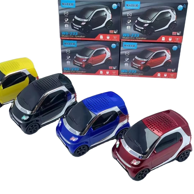WSTER NEW WS-233 MINI Car Smart Design BT Sound Bass Wireless Desktop Party Portable Car Karaoke Speaker With Radio