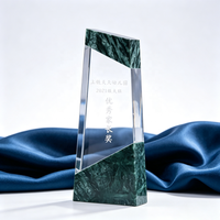 Trophée en cristal de marbre au design créatif, gravé au laser personnalisé, trophée en verre cristal avec logo et texte personnalisés