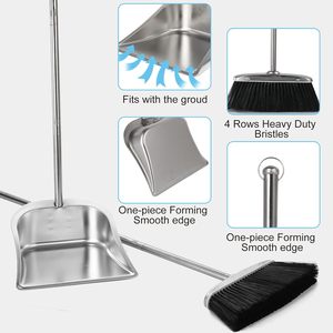 Ensemble balai et pelle de nettoyage domestique en plastique simple et économique – Balai souple avec pelle - Product Image 3