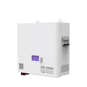 24V100AH Wall-mounted solar Home Energy storage lithium-ion battery packs accept requests for various voltage pack customization