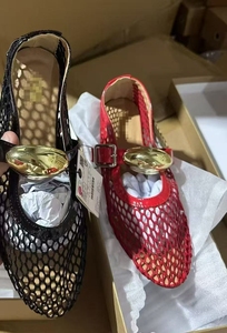 Scarpe da Donna ZA, Sandali alla Moda con Rete Traforata, Nuovo Stile Estivo con Fibbia Metallica, Punta Tonda, Suola Piatta, Scarpe Mary Jane con Taglio Basso - Product Image 2