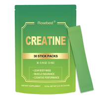 Vente en gros de suppléments nutritionnels sportifs personnalisés, marque privée, sans sucre, sans saveur, 5000 mg de créatine monohydrate en poudre, sachet individuel