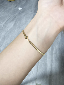 Gioielli in Oro Italiano AU750 18k, <span class=keywords><strong>Bracciale</strong></span> a Catena Piatta Stile Osso di <span class=keywords><strong>Serpente</strong></span>, <span class=keywords><strong>Bracciale</strong></span> in Oro per Donne - Product Image 5