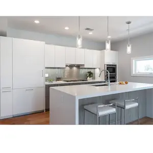 Foshan özelleştirilmiş toptan beyaz ucuz mutfak mobilyası modüler mutfak dolabı tasarımları RTA PVC Modern mutfak dolapları