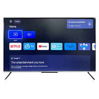 TV LED Hotel Pintar Android Google 55 Inci 4K UHD HDR USB Tanpa Bingkai Tipis Layar Penuh Hitam Matte Anti-Silau