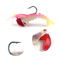 Leurre de pêche aux crevettes souples pêche au plomb coulant coloré leurre de crevette souple avec crochets lumineux UV crevette leurre de pêche souple