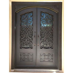 Porte de ferronnerie forgée à la main de style chinois pour Villa Courtyard Parks Industries-Porte d'entrée à charnière soudée Écoles Centres commerciaux Hôpitaux - Product Image 5