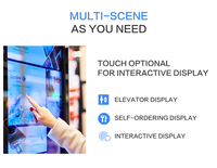 Ukuran OEM banner supermarket stretch bar layar lcd rak ultra lebar tepi iklan pemutar layar monitor digital signage