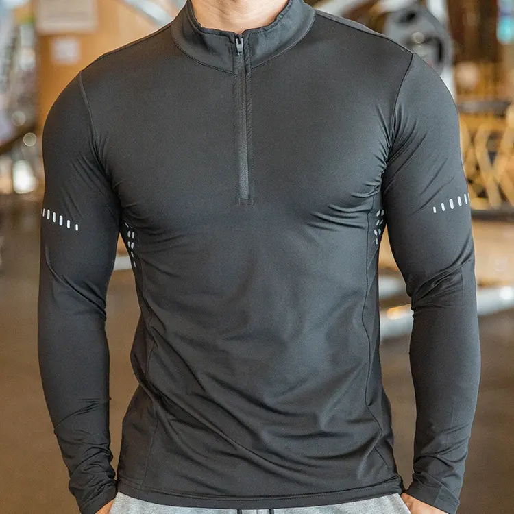 Men's Gym Workout Training Running Soccer Men's Sport long sleeves Tshirt for Men