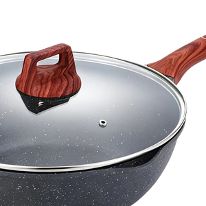 Wok classique écologique en aluminium avec fond à induction et revêtement antiadhésif, fond plat - Product Image 4