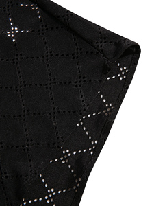Ensemble chemise à manches courtes pour homme, style décontracté, en polyester respirant, tricoté jacquard, couleur unie, motif floral brûlé sur le devant - Product Image 6