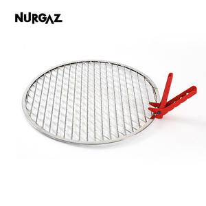 NURGAZ Grille ronde en acier inoxydable, grande grille de camping avec clip pour barbecues d'extérieur - Product Image 1