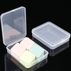 SUNSHING Plastic Cotton Pad Travel Holder Portable Cosmetic Pads Storage Container Cotton Swabs <b>Case</b> Clear Face Powder Puff Box - Product Image 4