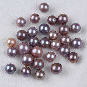 Perlas de Agua Dulce Redondas Edison Blancas y Moradas de 12-16 mm de Zhuji, Sueltas para Hacer Joyas, Collares, Pulseras y Pendientes - Product Image 1