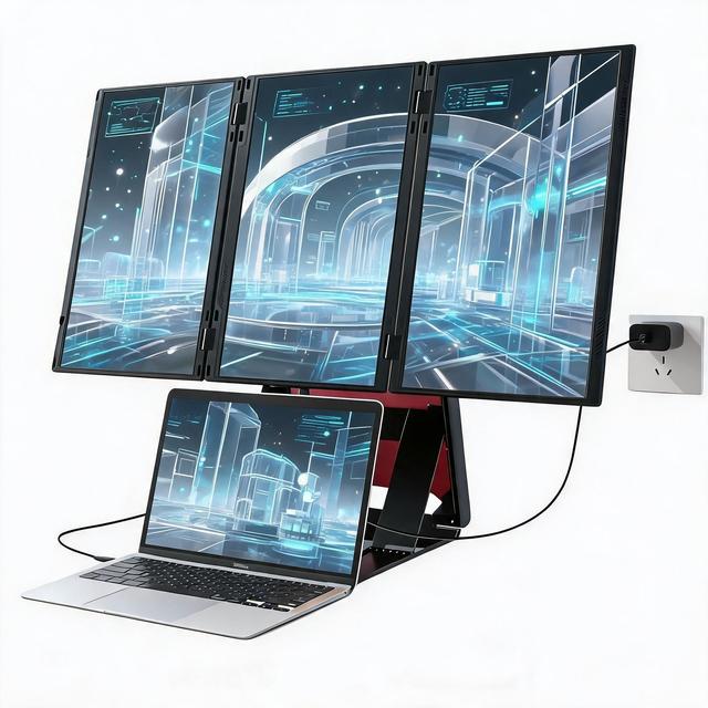 One Cable Connection Monitor 15.6 Inch Usb C Multi-Screen Expansion Display for Digital Nomads and Office Meetings