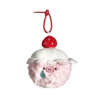 Mignon Pendentif de Sac en Peluche en Forme de Cochon Glace, Figurine Miniature, Accessoire de Sac, Porte-clés en Peluche