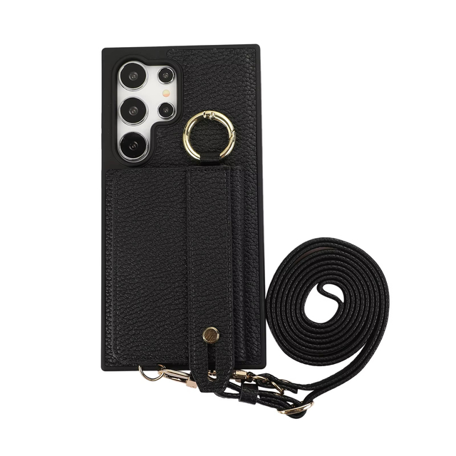 Crossbody Lanyard Leather Wallet Card Phone Case for Samsung Galaxys 26 ultra S25 S24 S23 Ultra S22 Plus Google 7A 8A 8 9 Pro XL
