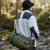 Sac à dos tactique de pêche grande capacité multi-poches, sac à bandoulière extérieur pour cannes et appâts, en polyester