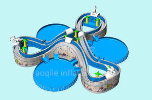 <strong>Funny</strong> Playground Giant Outdoor Swimming <strong>Pool</strong> Amusement Equipment <strong>Inflatable</strong> Theme Water Park With <strong>Slide</strong> for Kids - Product Image 2