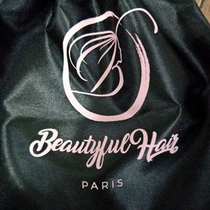 Bolsa de Regalo Personalizada de Lujo, Negra, Gruesa, de Satén de Seda Ecológica, con Cordón, para Extensiones de Cabello, con Impresión de Logotipo - Product Image 6