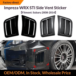 Autocollant adhésif en fibre de carbone pour sortie d'air latérale du pare-chocs avant, pour Subaru WRX STI 2008-2014, modification extérieure - Product Image 5
