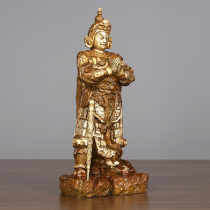 Figura de Cobre del Bodhisattva Weituo, Estatua Dorada Fundida a Mano, para Adoración en Interiores, Artesanía - Product Image 1