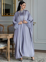 Vêtements islamiques du Moyen-Orient, robe de soirée pour femmes musulmanes, robe élégante arabe de Dubaï, abaya ouverte avec strass, robe intérieure, ensemble deux pièces