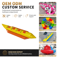 Bateau banane gonflable personnalisé pour jeux aquatiques, en PVC, capacité 100-500 kg, équipement gonflable aquatique pour parcs aquatiques et complexes hôteliers