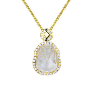 Collar de Plata de Ley S925 con Diamantes, Collar con Colgante de Flor de Cuatro Hojas, Estilo Chino Nuevo, Collar de Cristal de Alta Gama - Product Image 5