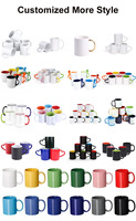 Mug à café en céramique personnalisé avec logo, 350 ml, 11 oz, design moderne avec poignée intérieure de la même couleur, produit de sublimation pour la rentrée scolaire