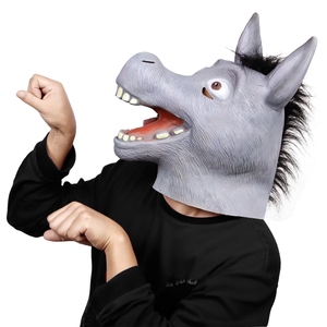 Máscara de Látex de Burro <span class=keywords><strong>Feliz</strong></span> Realista y Adorable para Navidad, Máscara de Disfraces para Adultos, Máscara de Cosplay para Fiestas - Product Image 1