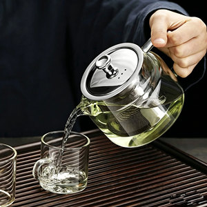 Teiera in Vetro Borosilicato Premium, Disponibile in 3 Misure, Resistente al Calore con Filtro in Acciaio Inox e Coperchio - Product Image 4