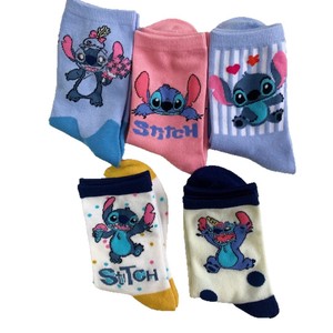 Chaussettes mi-mollet pour femme, motif dessin animé rose, respirantes et absorbant la transpiration, taille jeune 14cm 17.5cm - Product Image 4