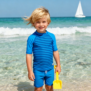 OEKO TEX Maillot <span class=keywords><strong>de</strong></span> <span class=keywords><strong>bain</strong></span> deux pièces pour enfants Cute Striped Print Beachwear <span class=keywords><strong>Slip</strong></span> <span class=keywords><strong>de</strong></span> <span class=keywords><strong>bain</strong></span> pour garçons pour bébés et enfants - Product Image 1