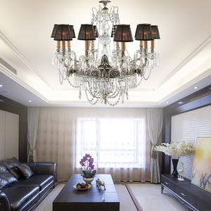 Italiano elegante Cristal 8 imperio claro plata antigua latón comedor candelabro - Product Image 3