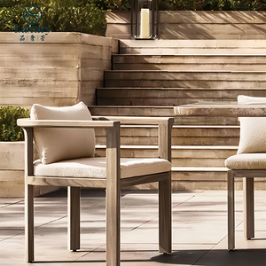 Đồ Nội Thất Ngoài Trời Thiết Lập Phong Cách Hiện Đại Gỗ Tếch Khung Không Thấm Nước Đệm Vườn Bảng Và Ghế Đặt Cho Khách Sạn - Product Image 3